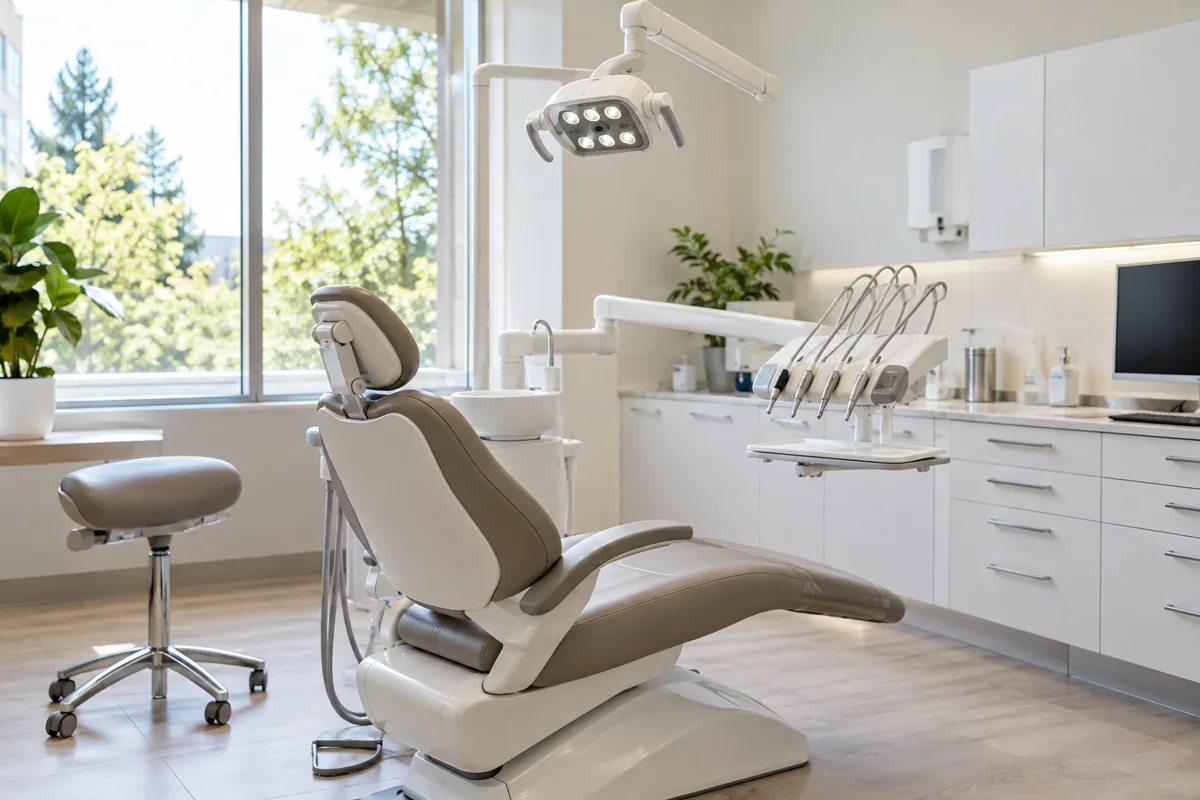 Sala de tratamiento dental moderna y luminosa