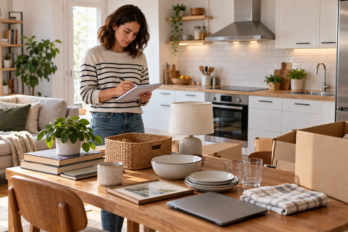 Inventario doméstico que diferencia bienes móviles e instalaciones de la casa