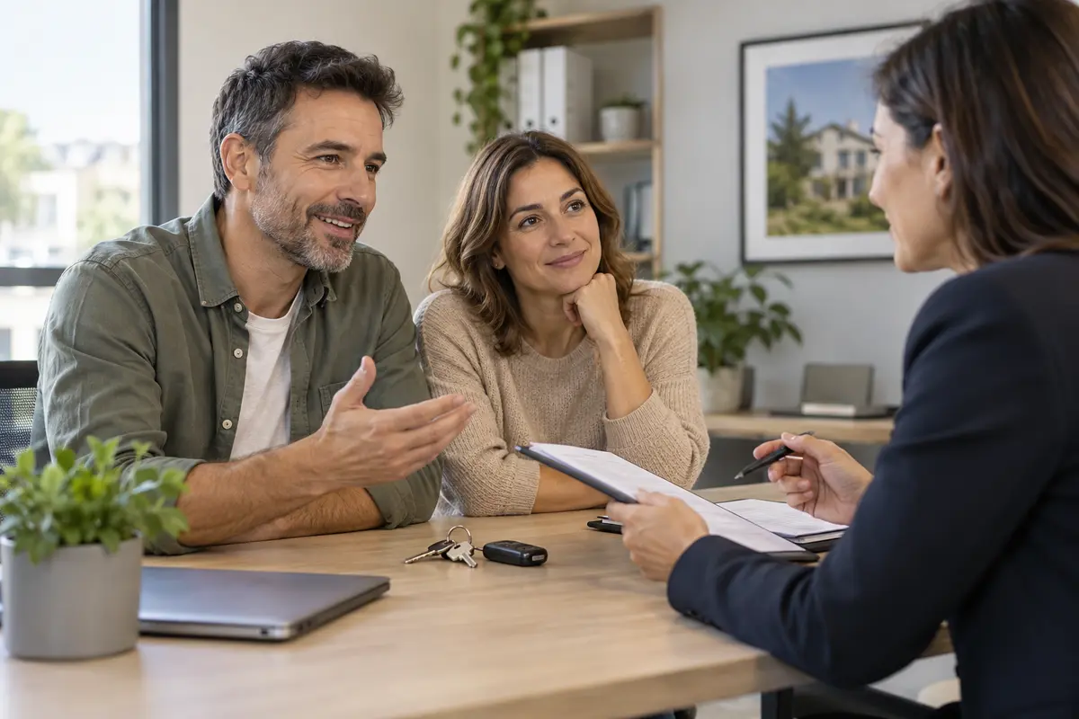 Personas comunicando cambios que pueden reducir el riesgo asegurado