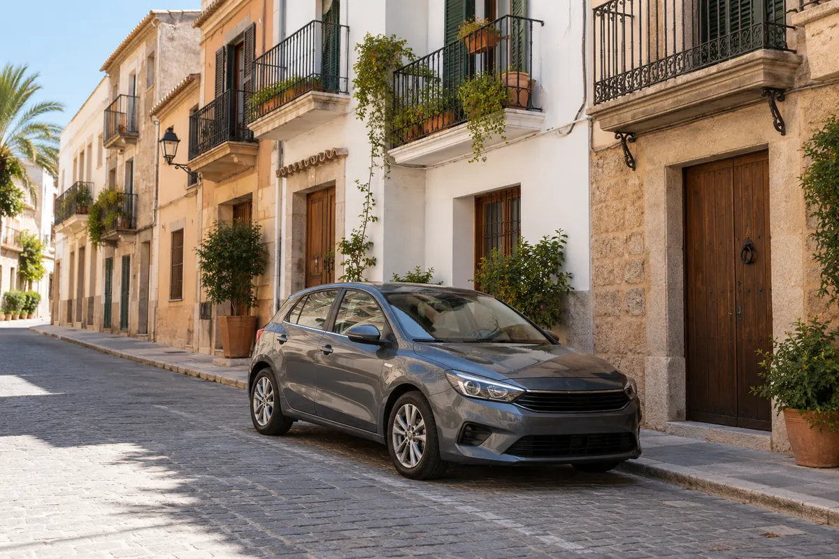 Coche aparcado en una calle residencial